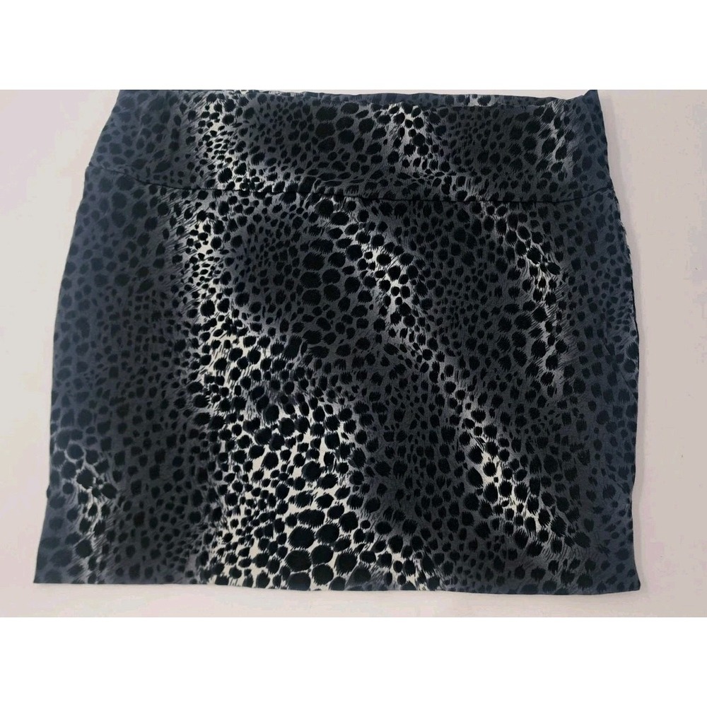 Charlotte Russe Grey Leopard Print Mini Skirt Cotton Stretch Bodycon 4305CRP4 L